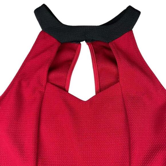 January 7 Dress Womens Large Red Sleeveless Cut Out Back Halter Neck Bodycon - Picture 3 of 7